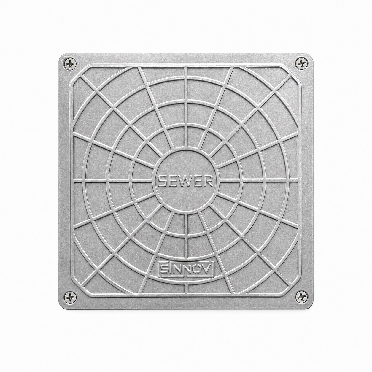 Sewer Cleanout PRO Silver Finish, top view