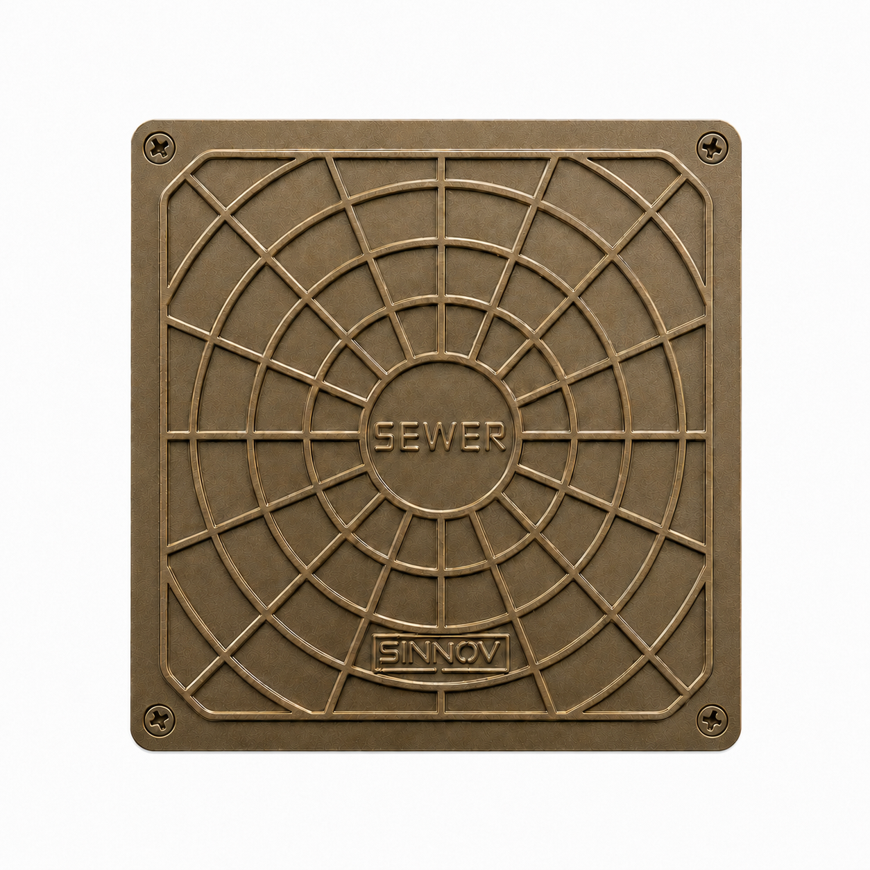 Sewer Cleanout PRO Bronze Finish, top view